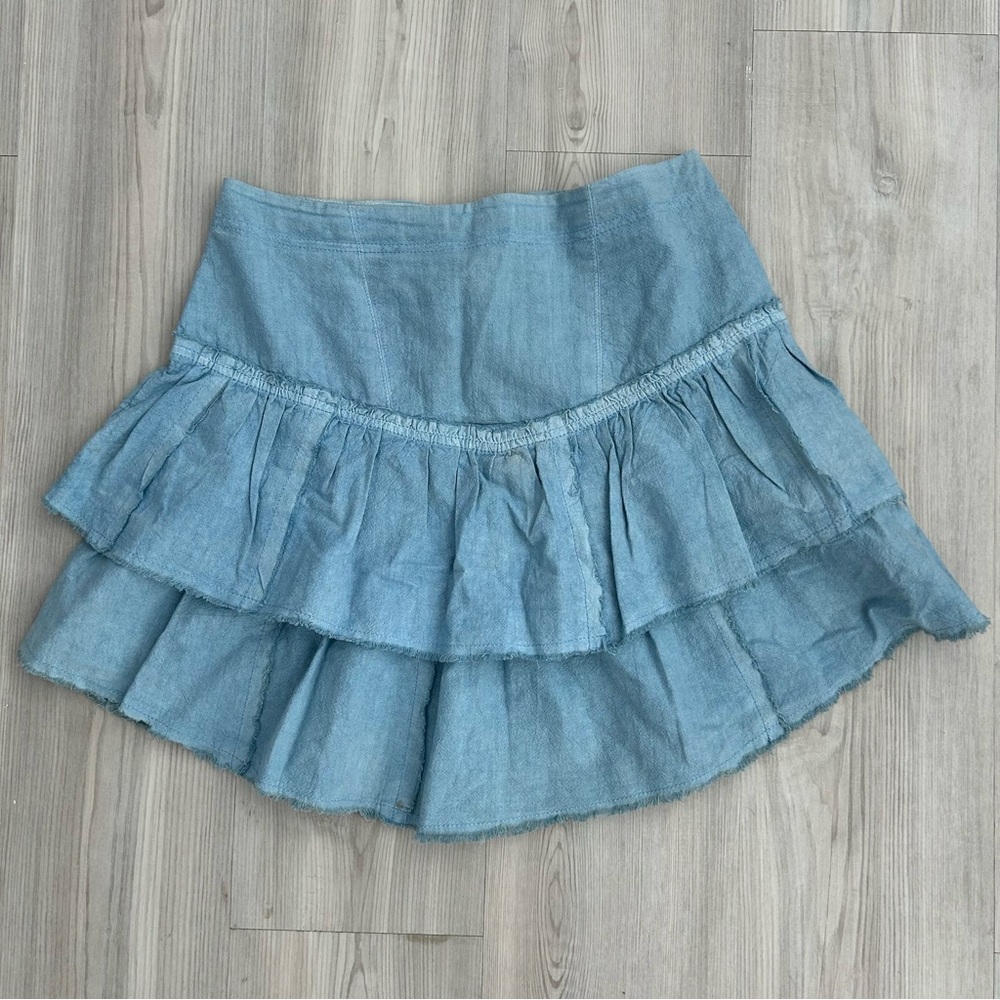 Ruffles In The Sand Denim Skirt - Picture 11 of 11